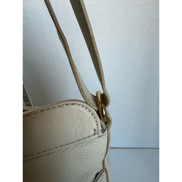 EMMA FOX Crossbody Pebble Cream Orange Pebble Leather Shoulder Bag Purse - Picture 8 of 15